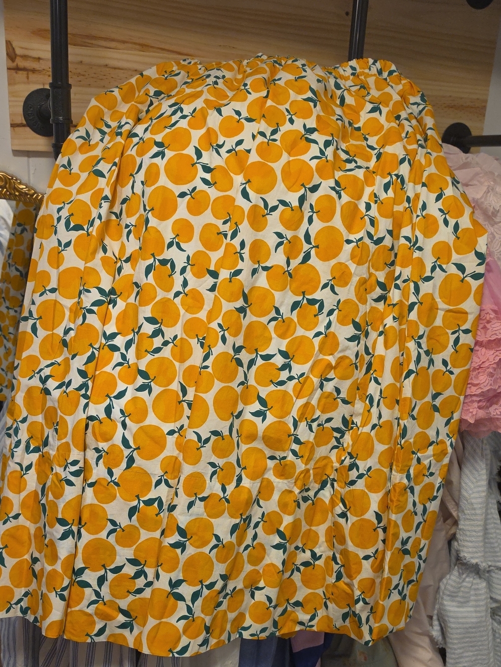 Orange Print Cotton Poplin Maxi Skirt - Picture 3 of 4
